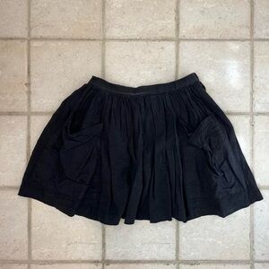 ecoté black drapey linen material boho skirt